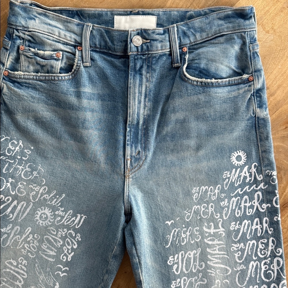 MOTHER The Rambler Zip Hover The Sun And The Sea Jeans Size 31 - Picture 12 of 15